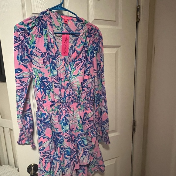 New with tag Lilly Pulitzer dress. Pink and blue. Christiana stretch dress - Picture 3 of 3